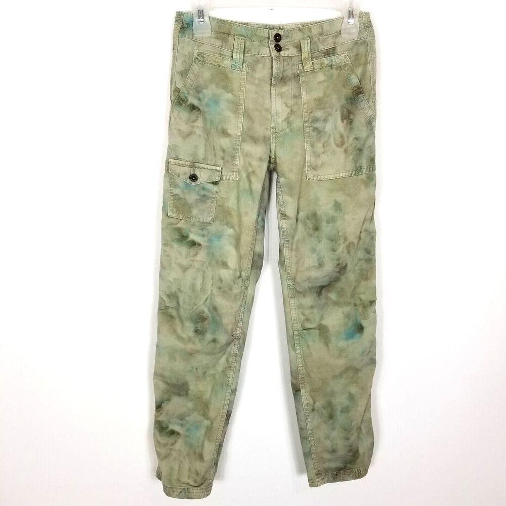 Anthropologie Women The Wanderer‎ Cargo Pants Sz 25 Tie Dye Grunge City Pockets